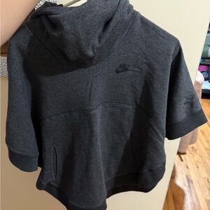 Nike Gray Short Sleeve Crop Hoodie